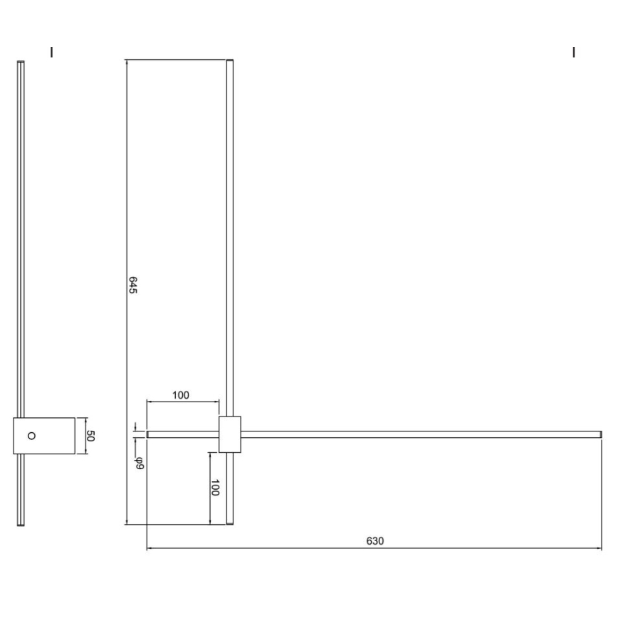 Maytoni C070WL-L12GB3K - LED Zidna svjetiljka PARS LED/12W/230V CRI 90 crna