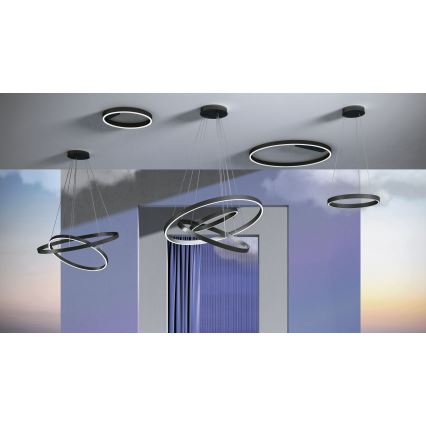 Maytoni MOD058PL-L22B3K - LED Luster na sajli RIM LED/25W/230V 3000K pr. 40 cm crna