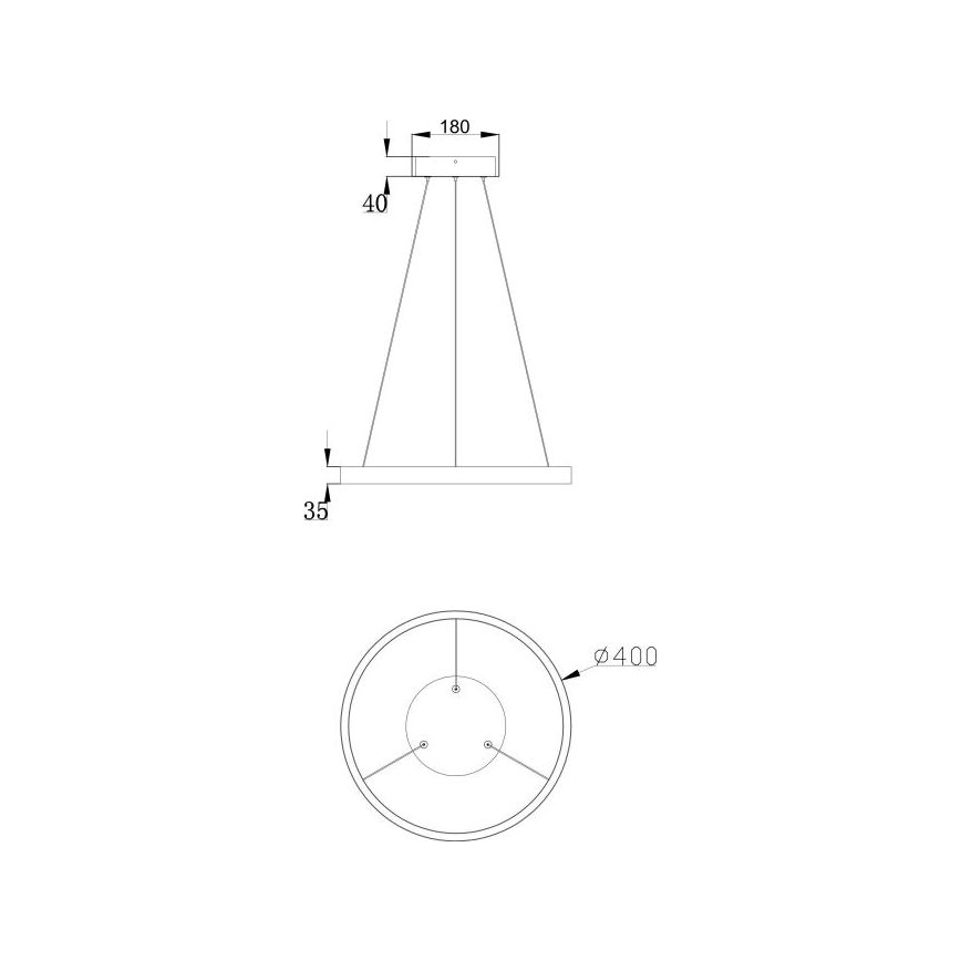 Maytoni MOD058PL-L22B3K - LED Luster na sajli RIM LED/25W/230V 3000K pr. 40 cm crna