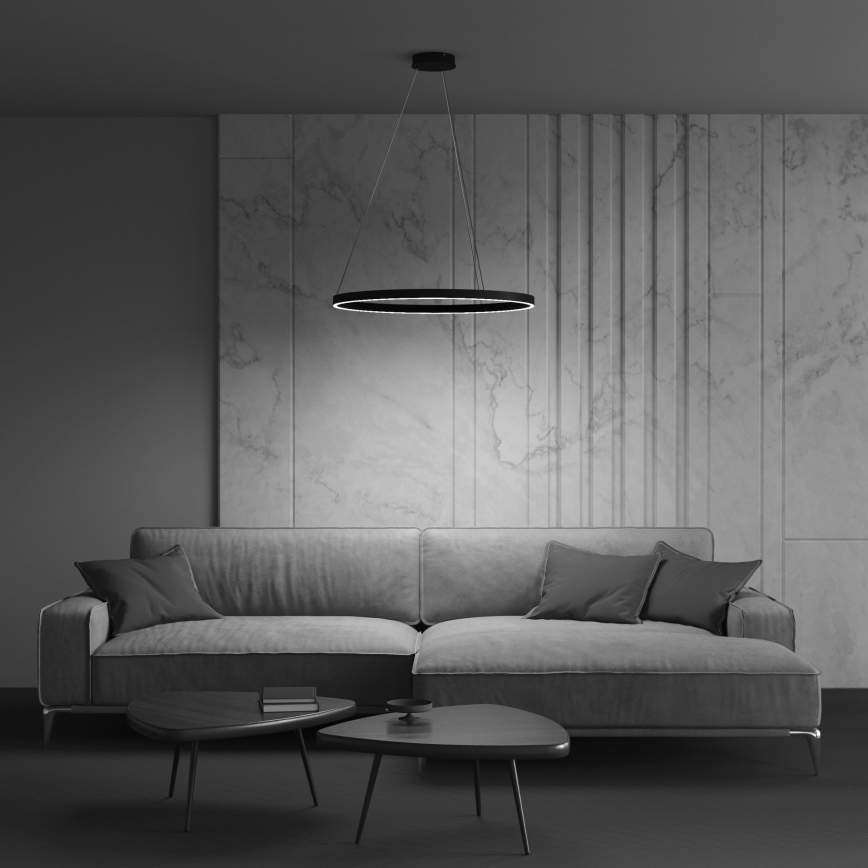 Maytoni MOD058PL-L32B3K - LED Luster na sajli RIM LED/37W/230V 3000K pr. 60 cm crna