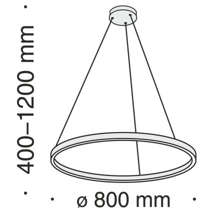 Maytoni MOD058PL-L42BS4K - LED Luster na sajli RIM LED/51W/230V 4000K pr. 80 cm zlatna