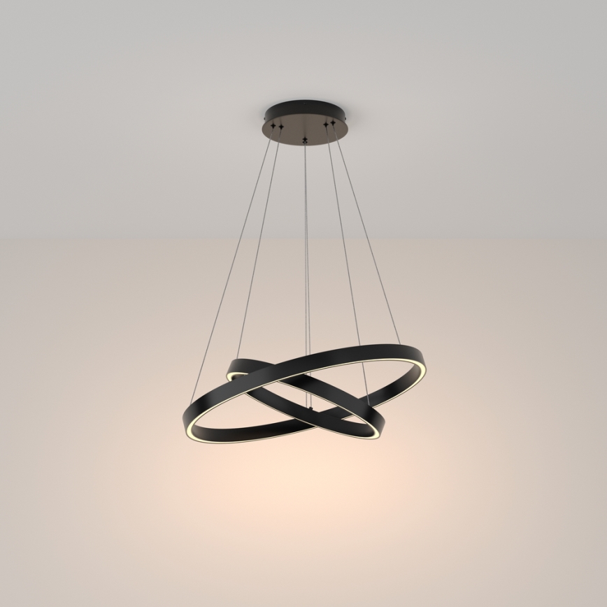 Maytoni MOD058PL-L55B3K - LED Luster na sajli RIM LED/61W/230V 3000K pr. 60 cm crna