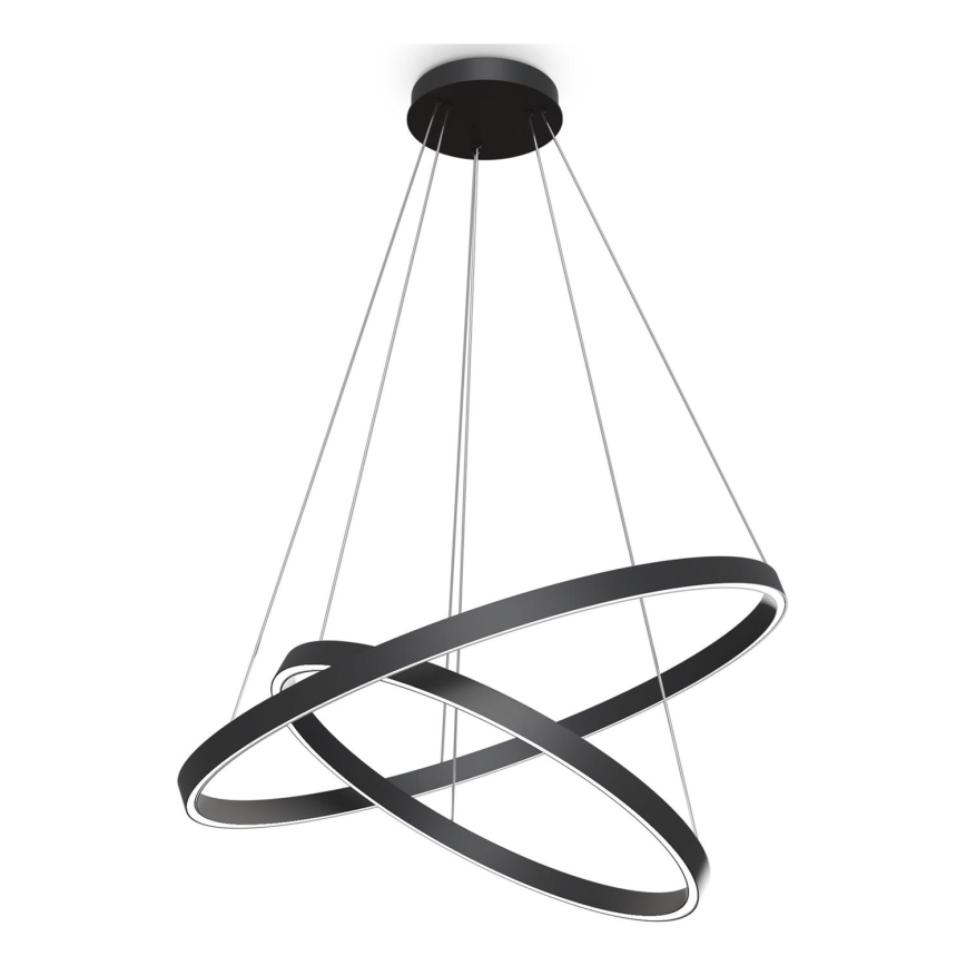 Maytoni MOD058PL-L74B3K - LED Luster na sajli RIM LED/88W/230V 3000K pr. 80 cm crna