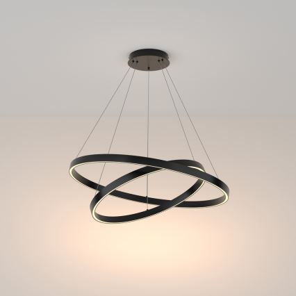 Maytoni MOD058PL-L74B3K - LED Luster na sajli RIM LED/88W/230V 3000K pr. 80 cm crna
