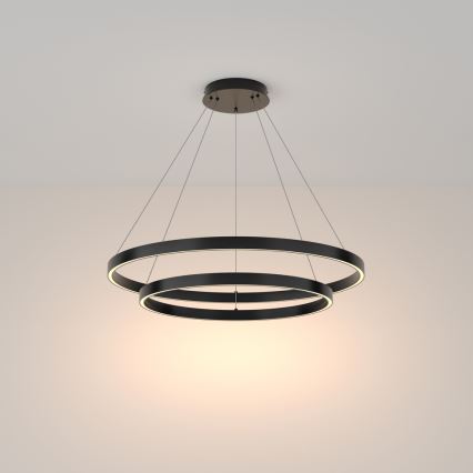 Maytoni MOD058PL-L74B3K - LED Luster na sajli RIM LED/88W/230V 3000K pr. 80 cm crna