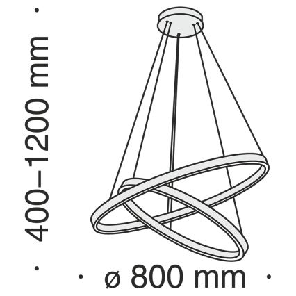 Maytoni MOD058PL-L74BS3K - LED Luster na sajli RIM LED/88W/230V 3000K pr. 80 cm zlatna