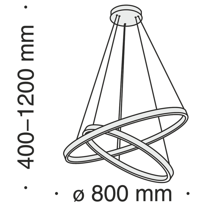 Maytoni MOD058PL-L74BS3K - LED Luster na sajli RIM LED/88W/230V 3000K pr. 80 cm zlatna