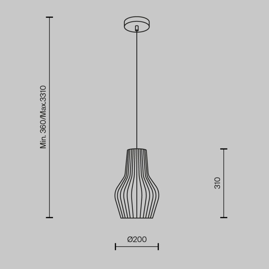 Maytoni MOD191PL-01W - Luster na sajli ROOTS 1xE27/40W/230V pr. 20 cm bež