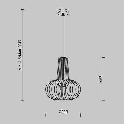 Maytoni MOD193PL-01W - Luster na sajli ROOTS 1xE27/40W/230V pr. 22,5 cm bež