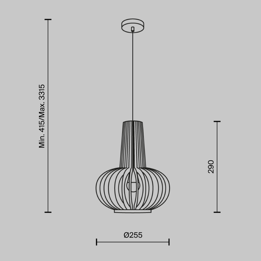 Maytoni MOD193PL-01W - Luster na sajli ROOTS 1xE27/40W/230V pr. 22,5 cm bež