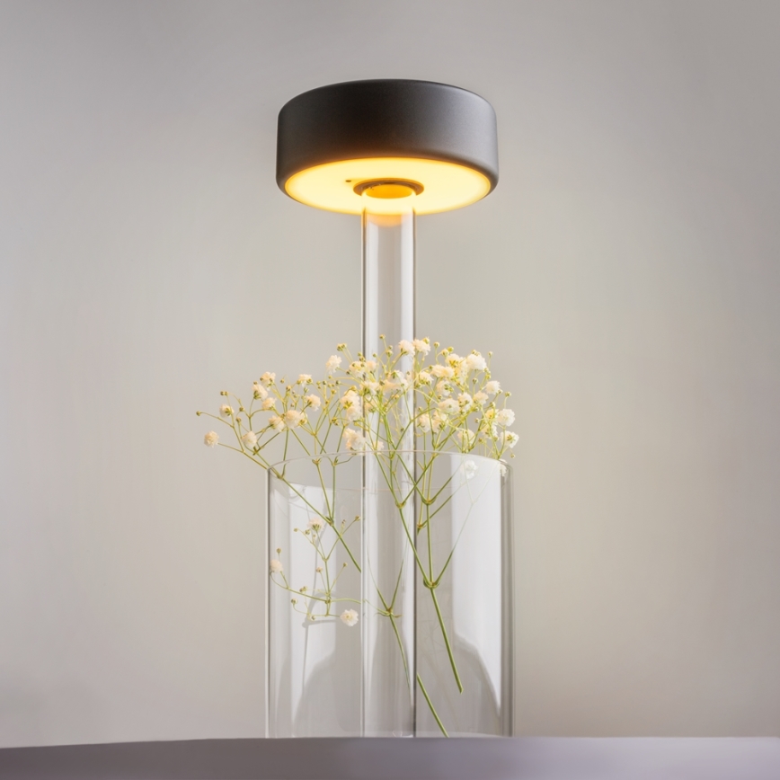 Maytoni MOD229TL-L3B3K1 - LED Prigušiva punjiva prijenosna stolna lampa LED/3W/5V 2200-4000K crna/prozirna