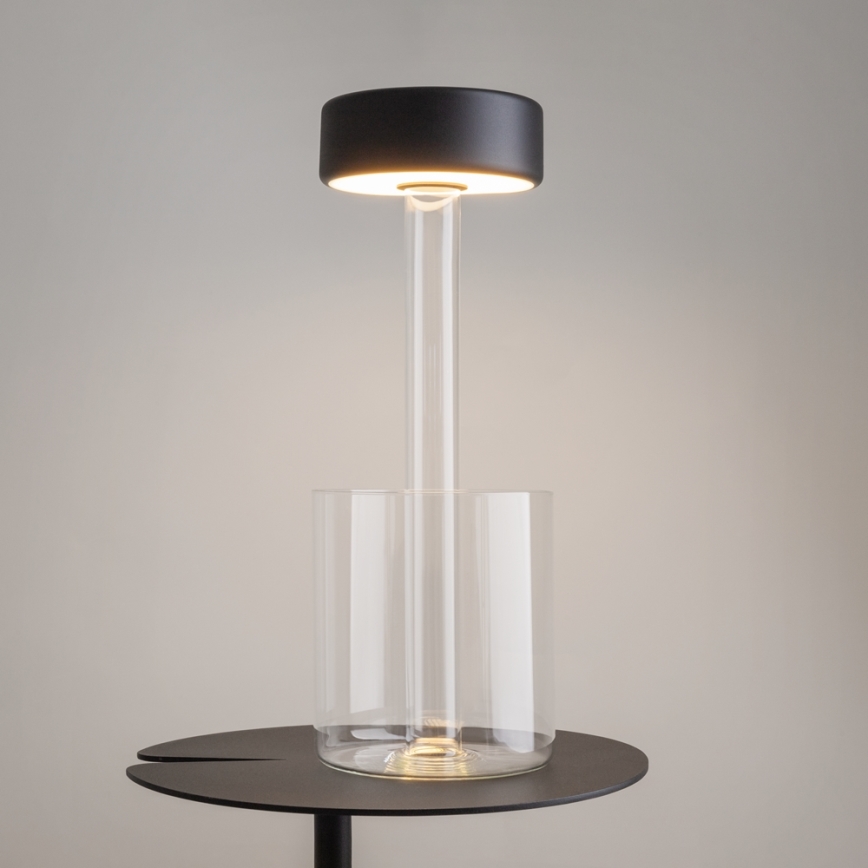 Maytoni MOD229TL-L3B3K1 - LED Prigušiva punjiva prijenosna stolna lampa LED/3W/5V 2200-4000K crna/prozirna