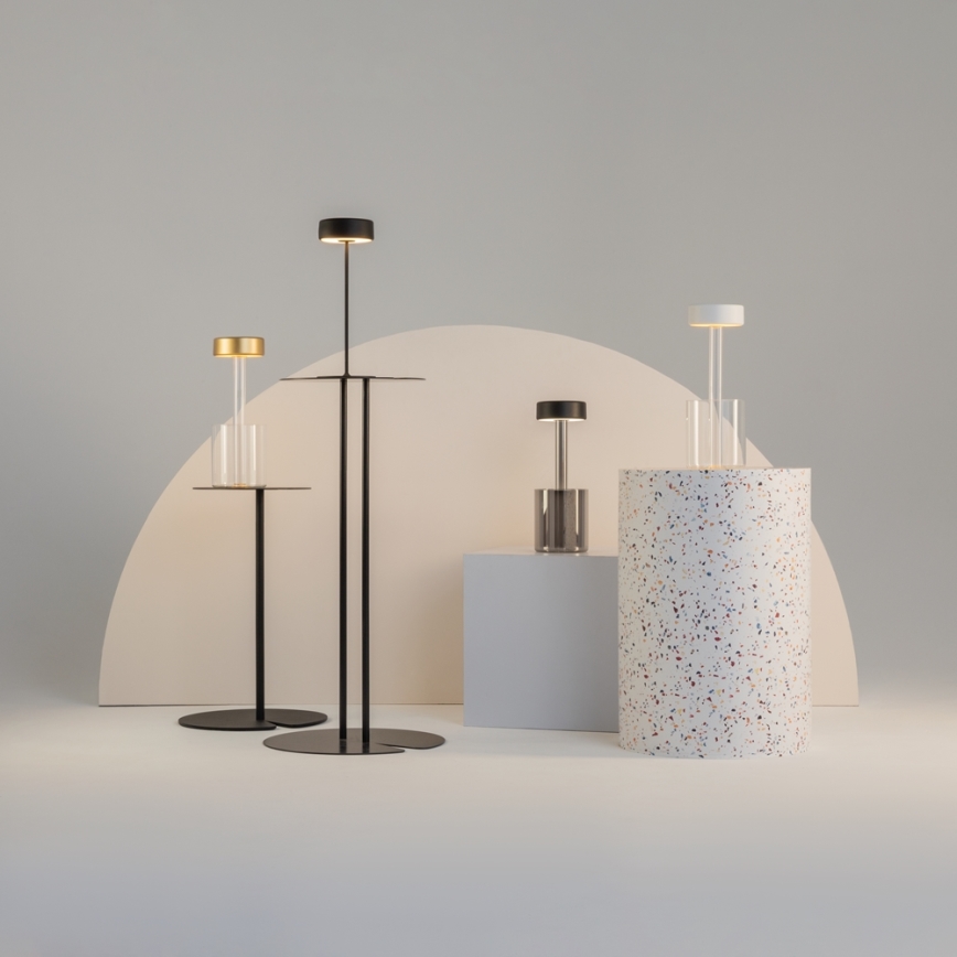 Maytoni MOD229TL-L3B3K3 - LED Prigušiva punjiva prijenosna stolna lampa LED/3W/5V 2200-4000K crna/siva