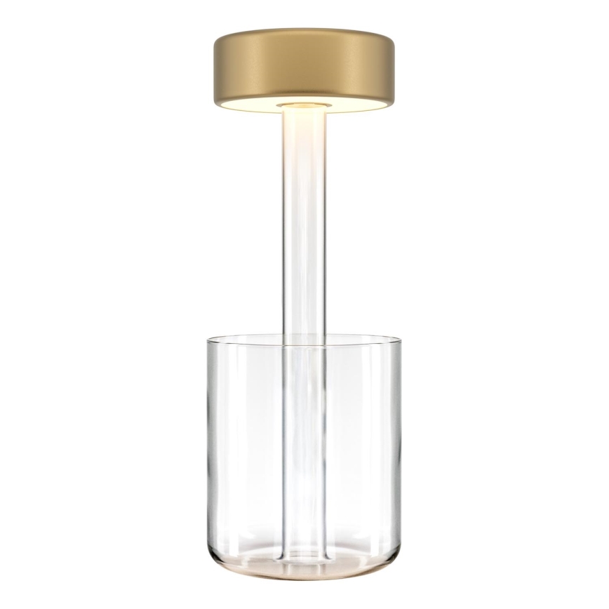 Maytoni MOD229TL-L3G3K1 - LED prenosna stolna lampa s mogućnošću prigušivanja, punjiva LED/3W/5V 2200-4000K 2000 mAh zlatna/prozirna