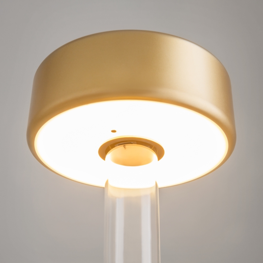 Maytoni MOD229TL-L3G3K1 - LED prenosna stolna lampa s mogućnošću prigušivanja, punjiva LED/3W/5V 2200-4000K 2000 mAh zlatna/prozirna