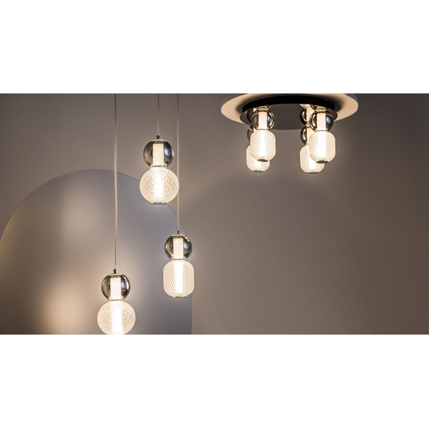 Maytoni MOD273CL-L60CH3K - LED Stropna svjetiljka DROP 4xLED/15W/230V pr. 43 cm sjajni krom