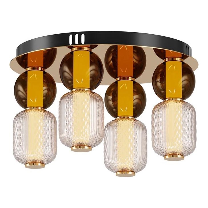 Maytoni MOD273CL-L60G3K - LED Stropna svjetiljka DROP 4xLED/15W/230V pr. 43 cm zlatna