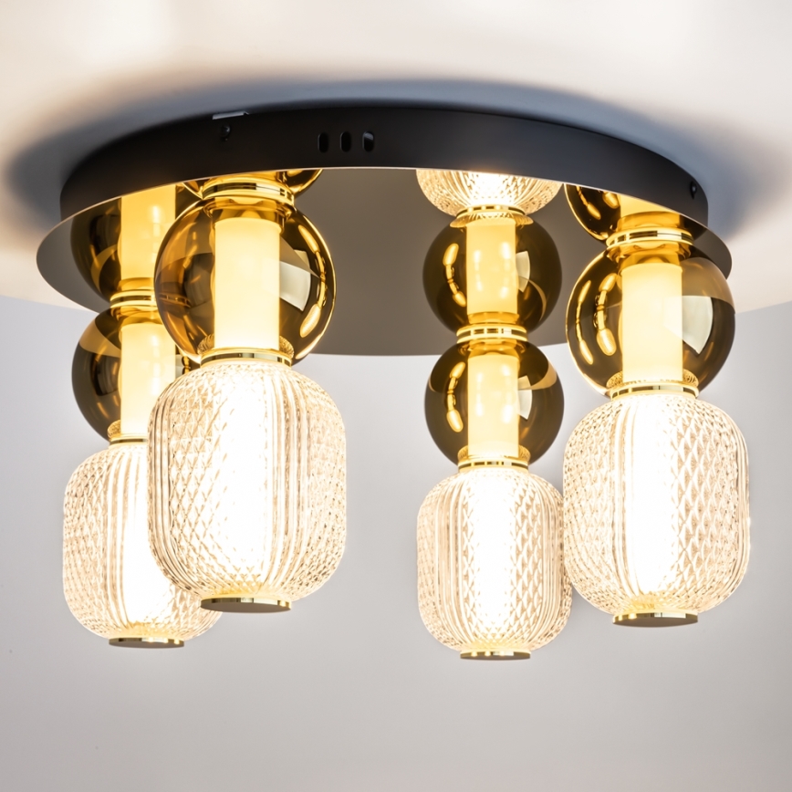 Maytoni MOD273CL-L60G3K - LED Stropna svjetiljka DROP 4xLED/15W/230V pr. 43 cm zlatna