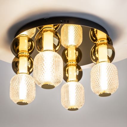 Maytoni MOD273CL-L60G3K - LED Stropna svjetiljka DROP 4xLED/15W/230V pr. 43 cm zlatna