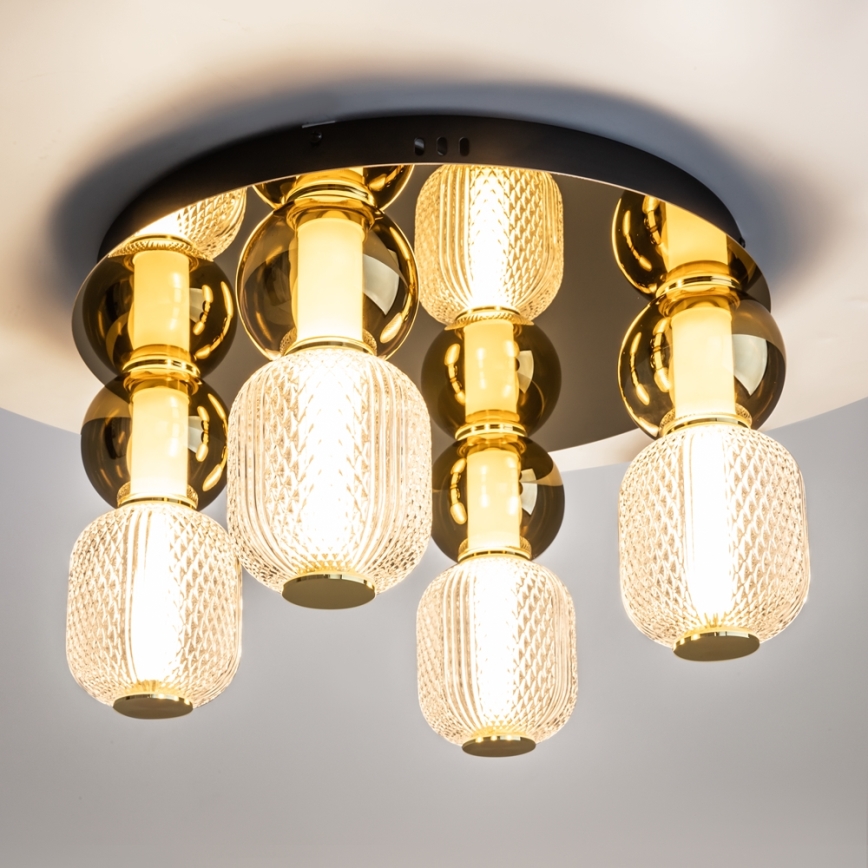 Maytoni MOD273CL-L60G3K - LED Stropna svjetiljka DROP 4xLED/15W/230V pr. 43 cm zlatna