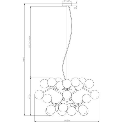 Maytoni MOD545PL-24B - Luster na sajli DALLAS 24xG9/28W/230V crna
