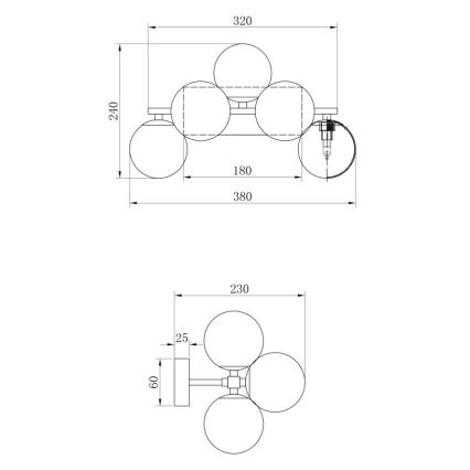 Maytoni MOD547WL-05BS - Zidna svjetiljka DALLAS 5xG9/28W/230V zlatna