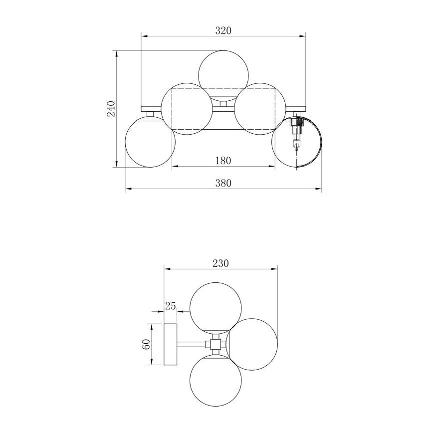 Maytoni MOD547WL-05BS - Zidna svjetiljka DALLAS 5xG9/28W/230V zlatna