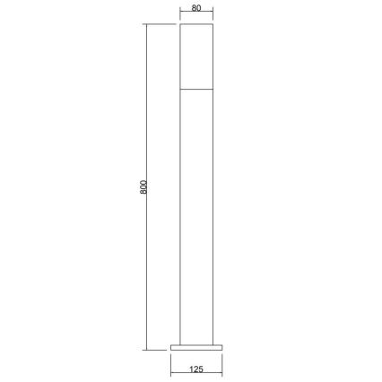 Maytoni O418FL-01GR1 - Vanjska lampa WILLIS 1xE27/60W/230V 80 cm IP54 antracit