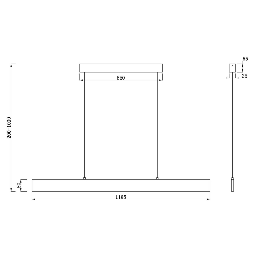Maytoni P010PL-L30W4K - LED Luster na sajli STEP LED/30W/230V 4000K 118,5 cm bijela