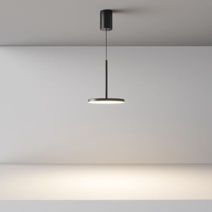 Maytoni P076PL-L12W3K-B - LED Luster na sajli PLATO LED/12W/230V 3000K crna