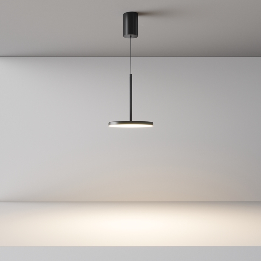 Maytoni P076PL-L12W3K-B - LED Luster na sajli PLATO LED/12W/230V 3000K crna