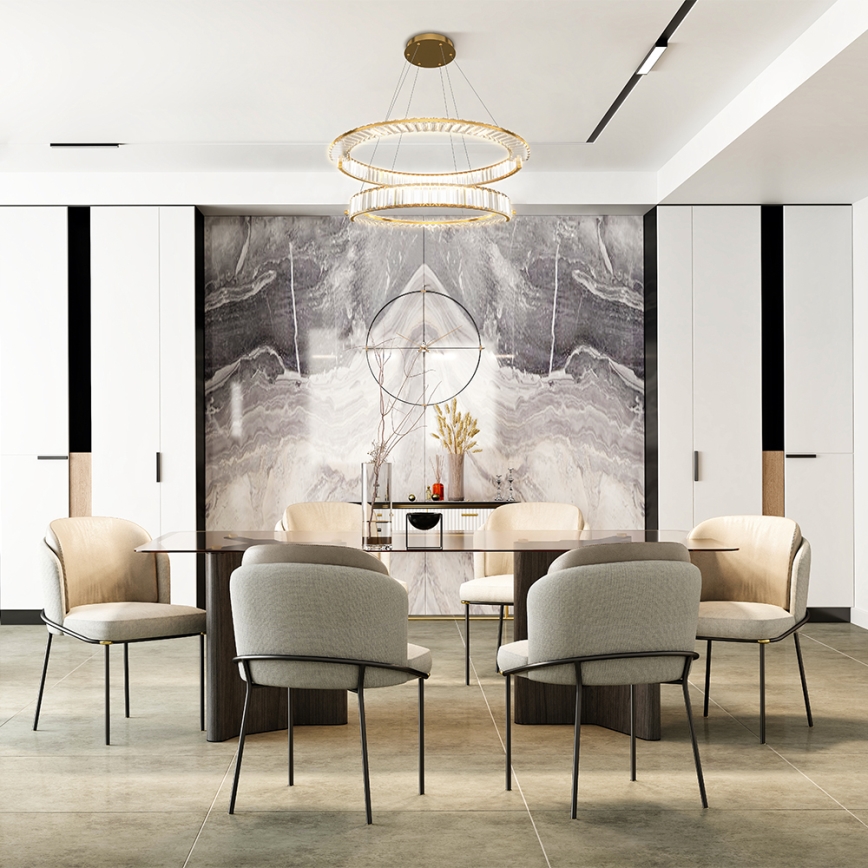 Maytoni P097PL-L90G4K - LED luster na sajli KRONE LED/90W/230V CRI 90, promjer 102 cm, zlatna