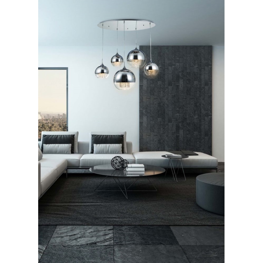Maytoni P140-PL-170-5-N - Luster na sajli FERMI 5xE27/60W/230V sjajni krom