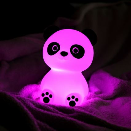 MegaLight - LED RGB Dječja punjiva dodirna lampa s mogućnošću prigušivanja PADDY PANDA LED/5V