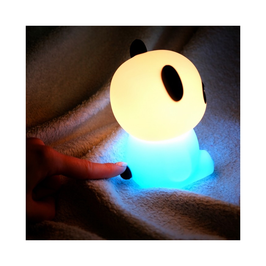 MegaLight - LED RGB Dječja punjiva dodirna lampa s mogućnošću prigušivanja PADDY PANDA LED/5V