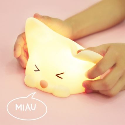MegaLight - LED RGB Prigušiva punjiva dječja dodirna lampa CATTY CAT LED/5V