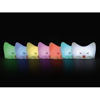 MegaLight - LED RGB Prigušiva punjiva dječja dodirna lampa CATTY CAT LED/5V