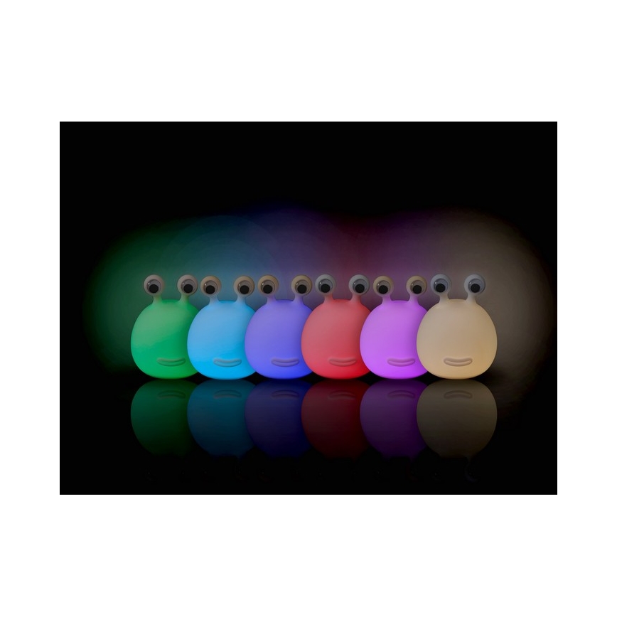 MegaLight - LED RGB Prigušiva punjiva dječja dodirna lampa MOMO MOON LED/5V