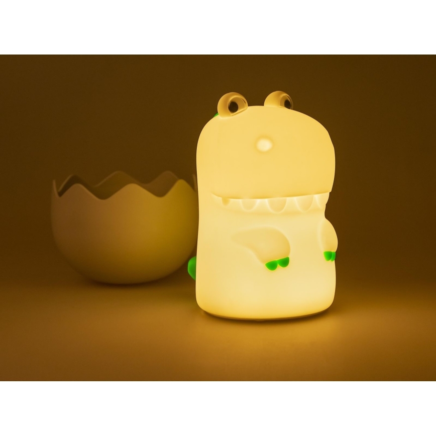 MegaLight - LED RGB Dječja punjiva dodirna lampa s prigušivanjem DIGGY DINO LED/5V