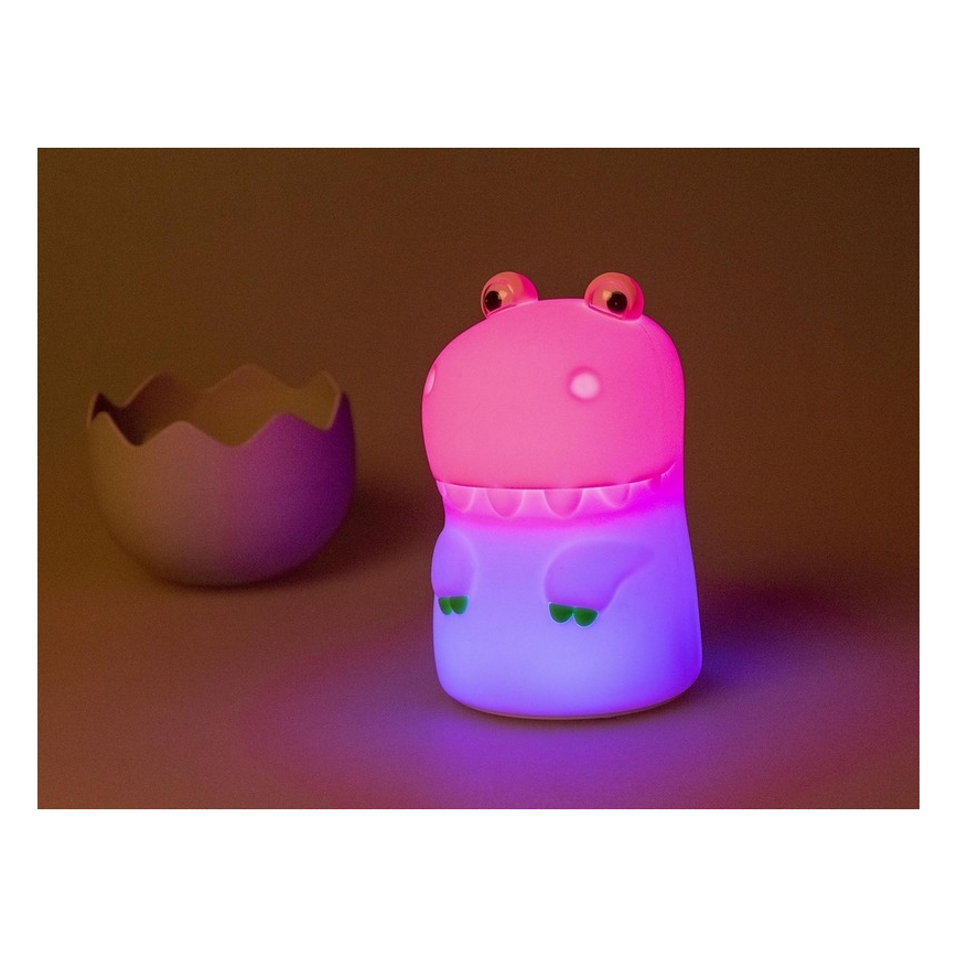 MegaLight - LED RGB Dječja punjiva dodirna lampa s prigušivanjem DIGGY DINO LED/5V