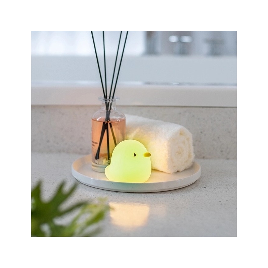 MegaLight - LED RGB Punjiva dječja dodirna lampa za kadu SWIMMY DUCK LED/5V IP67