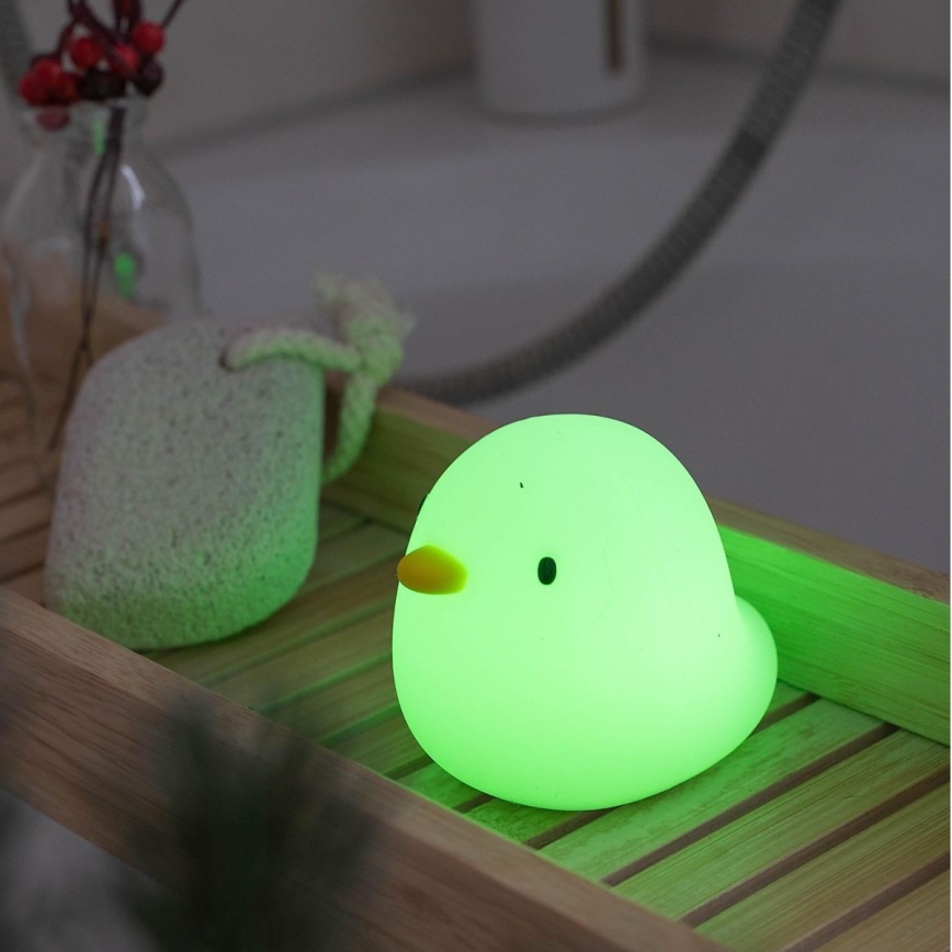 MegaLight - LED RGB Punjiva dječja dodirna lampa za kadu SWIMMY DUCK LED/5V IP67