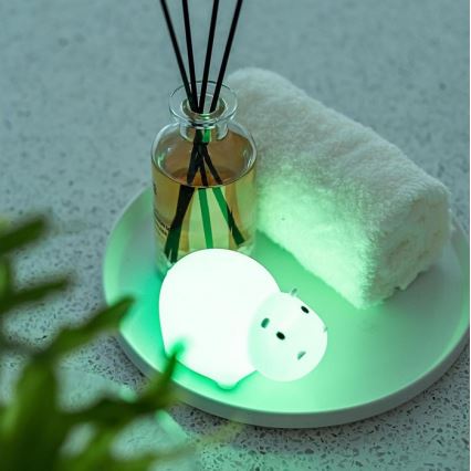 MegaLight - LED RGB Punjiva dječja dodirna lampa za kadu SWIMMY HIPPO LED/5V IP67