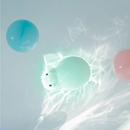 MegaLight - LED RGB Punjiva dječja dodirna lampa za kadu SWIMMY HIPPO LED/5V IP67