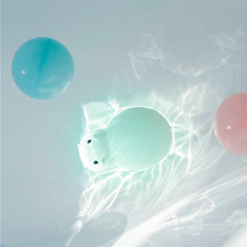 MegaLight - LED RGB Punjiva dječja dodirna lampa za kadu SWIMMY HIPPO LED/5V IP67