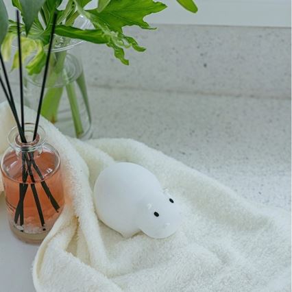 MegaLight - LED RGB Punjiva dječja dodirna lampa za kadu SWIMMY HIPPO LED/5V IP67