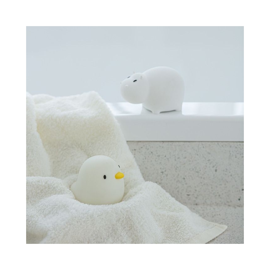 MegaLight - LED RGB Punjiva dječja dodirna lampa za kadu SWIMMY HIPPO LED/5V IP67