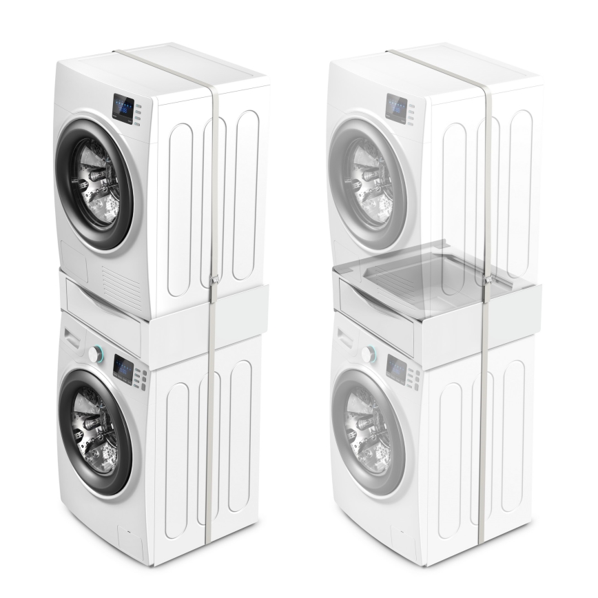 Meliconi 656112 - Nadstavec za perilicu i sušilicu s izvlačnim spremnikom od 28 l, bijeli