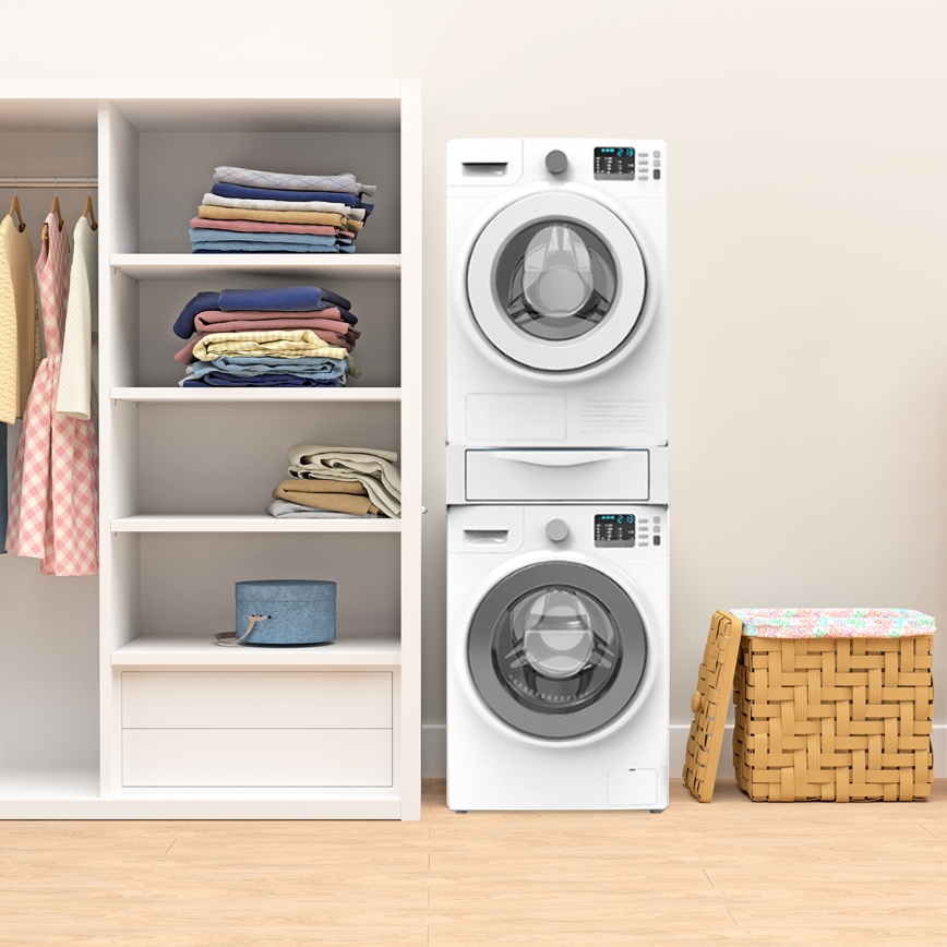 Meliconi 656112 - Nadstavec za perilicu i sušilicu s izvlačnim spremnikom od 28 l, bijeli