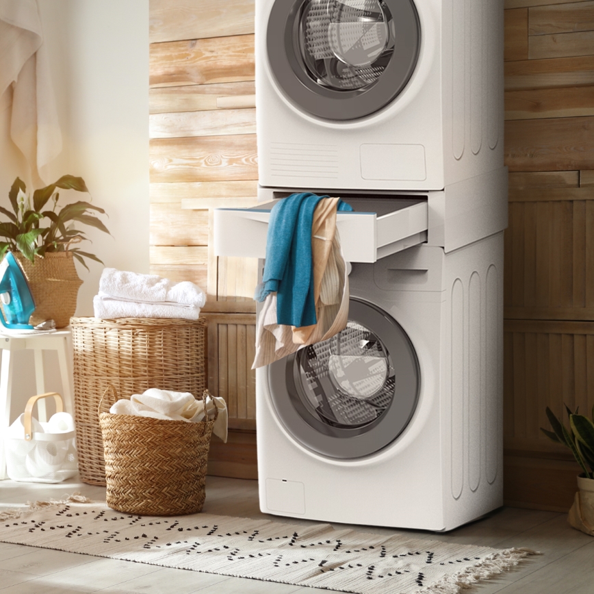 Meliconi 656112 - Nadstavec za perilicu i sušilicu s izvlačnim spremnikom od 28 l, bijeli